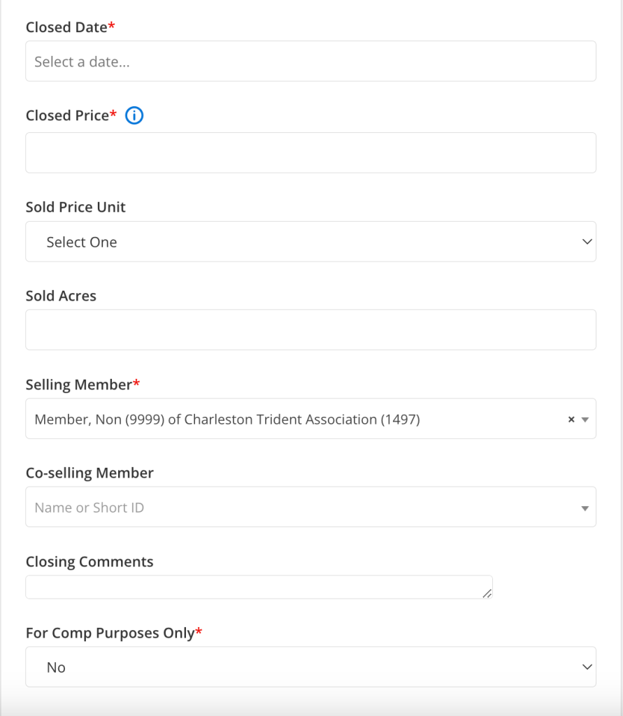 closing the listing