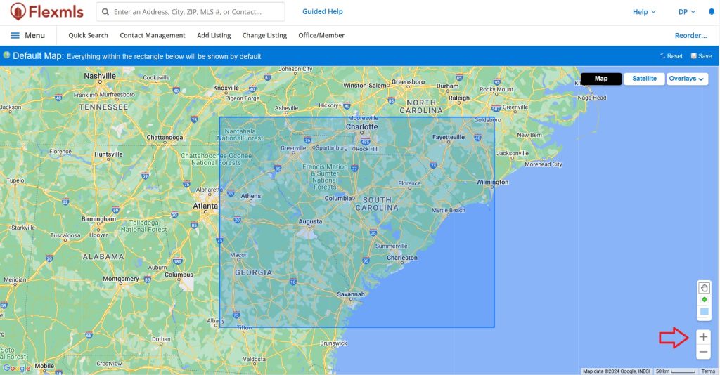 Selecting map area