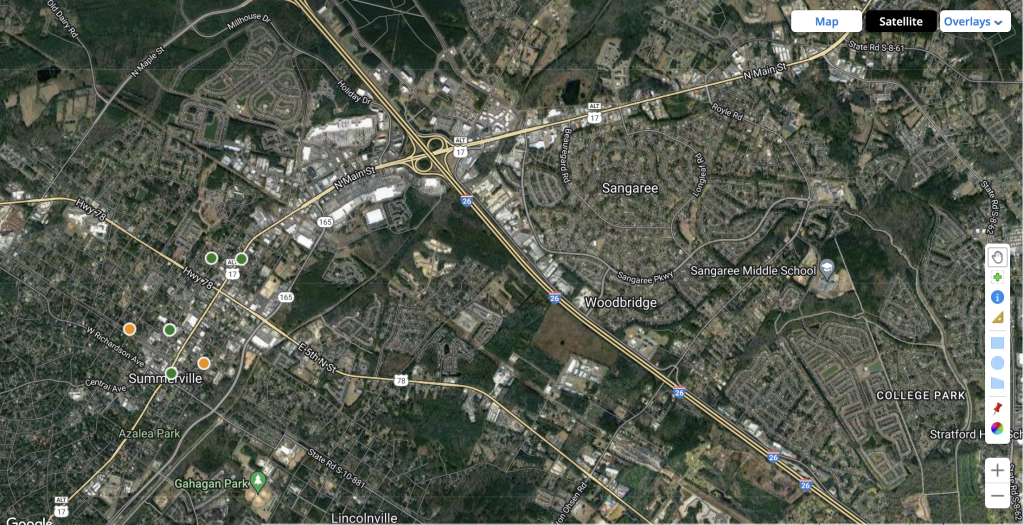 Summerville map view