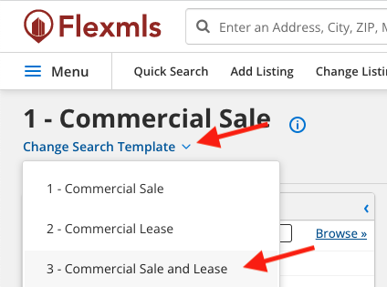 changing search template