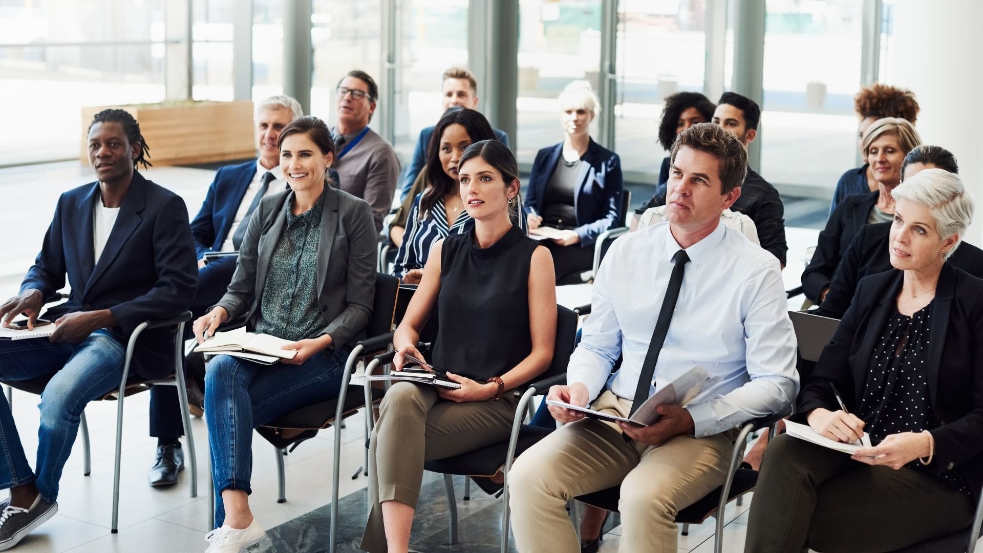 People listening to a discussion